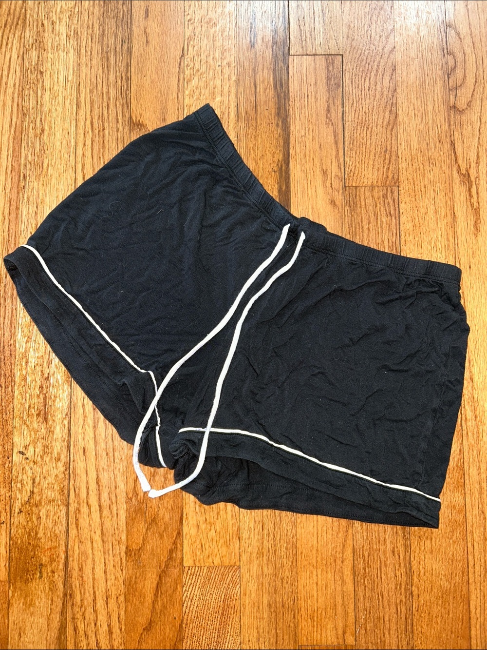 Victoria's Secret Vintage Black Women's Sleep Shorts with White Drawstring MD